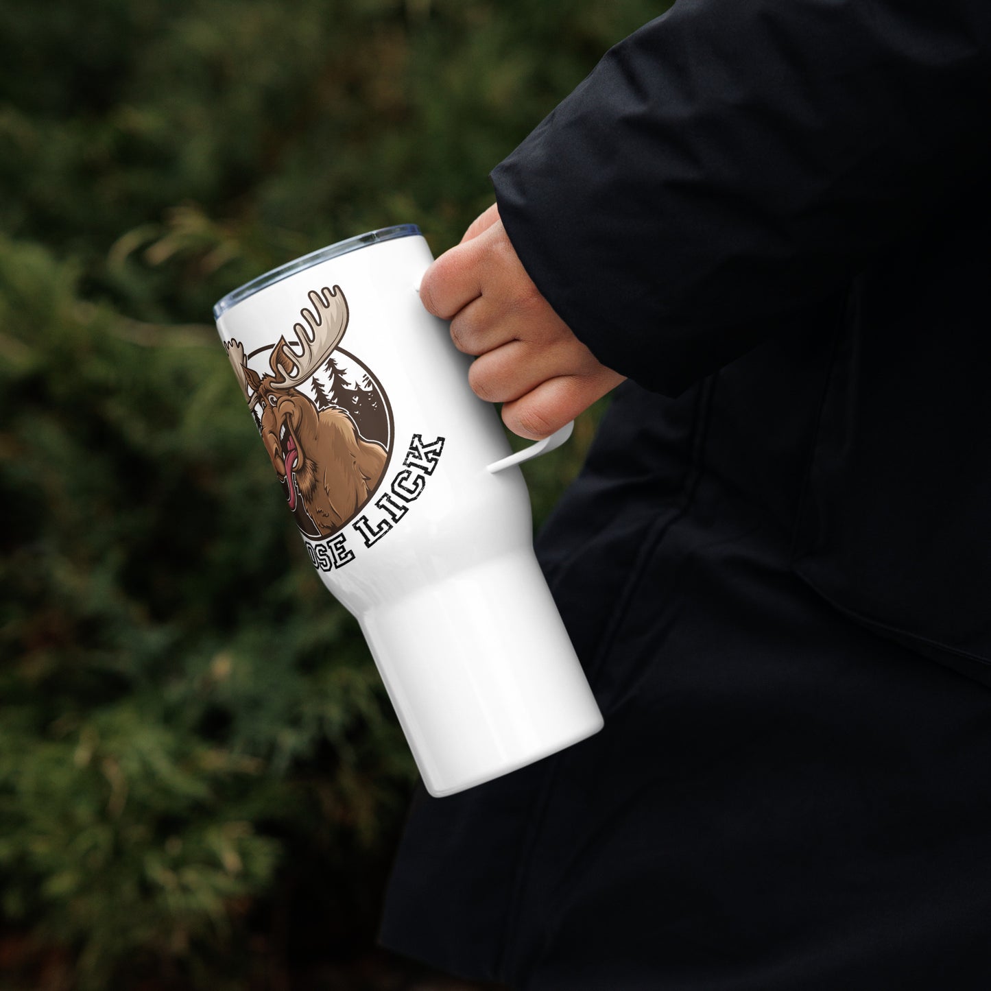 Moose Lick Travel mug with handle